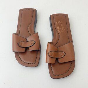 Ralph Lauren Sandals Shoes Slides Brown Leather